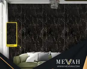 (Mevvah) Wall Panel Marble Hitam Di Landak