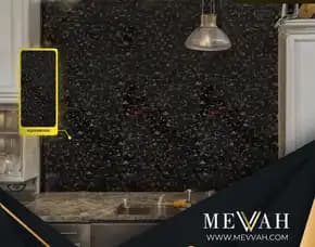 (Mevvah) Wall Pvc Marble Panel Hitam Di Palu