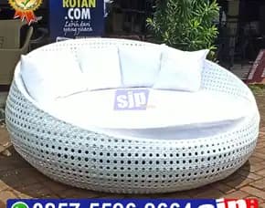 Jual Sofa Bed Rotan, Jual Sofa Malas Rotan Sintetis, Sofa Santai Rotan