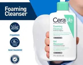 Cerave Foaming Cleanser 236ml - Cerave Moisturizing Lotion 340g Set - Membersihkan & Melembapkan Kul