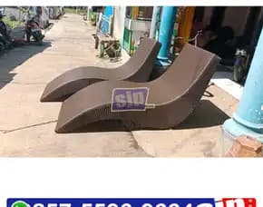 Jual Sunbed Pool Rotan, Sun Lounger Pool, Long Chair Pool Kursi Kolam Renang