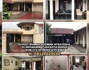 Dijual Rumah Strategis Di Srengseng Jakarta Barat.Shm Lt516 Lb366 Kt5 Km3