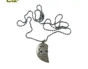 Kalung Liontin Aksesoris Half Heart Love Unik Lucu Koleksi Jadul Lawas