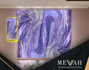 (Mevvah) Pvc Wall Panel Marble Design Ungu Di Bengkayang