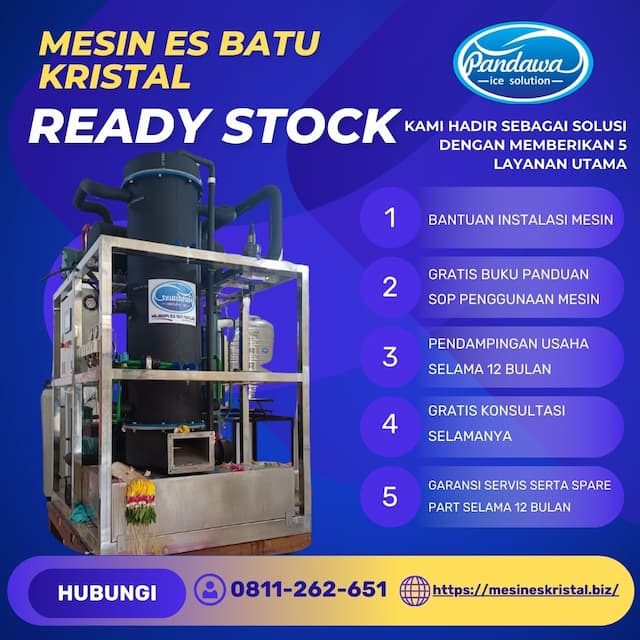 Mesin Es Batu Kristal 100 Kg, Jeneponto Sulsel