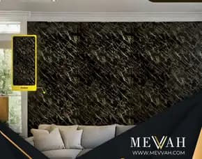 (Mevvah) Marmer Panel Pvc Dekorasi Dinding Motif Corak Hitam Di Bengkayang