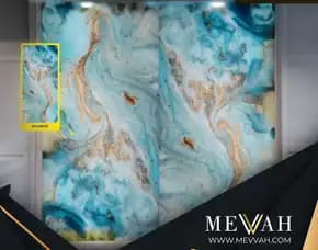 (Mevvah) Wall Panel Marmer Pvc Biru Di Melawi