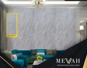 (Mevvah) Wall Panel Pvc Dinding Motif Marmer Abu Abu Di Singkawang