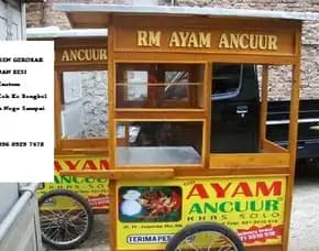 Produsen Pabrik Toko Grosir Gerobak (Model Gerobak Ayam Bakar) Bahan Kayu Dan Besi Murah Terdekat Jakarta