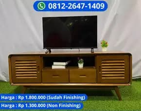 Meja Tv Jati Model Kuno Dengan Detail Ornamen