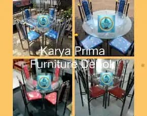 Meja Makan Kaca Bulat Kotak Plus 4 Kursi Makan 1.100.000 Free Ongkir Free Biaya Pemasangan Bayar Cod