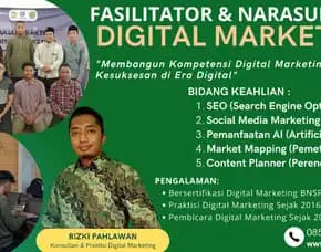Motivator Narasumber Bisnis Digital Marketing Bnsp Kominfo Kudus Depok Rizki Pahlawan