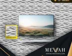(Mevvah) Wall Panel 3d White Pvc Ruang Tamu Di Palu