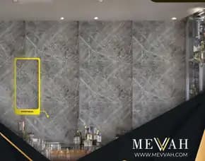 (Mevvah) Marble Pvc Wall Panel Abu Abu Di Bengkayang