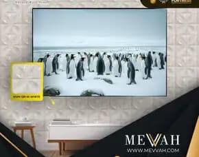 (Mevvah) 3d Wall Panel In White Pvc Gedung Di Palu