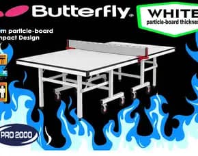 Tenis Meja Pingpong Butterfly White Edition