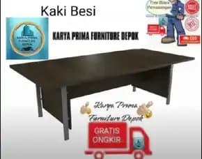 Meja Meeting Kantor Ukuran 240x120x75 Kuat Dan Awet Spesial Kaki Besi Cat Powder Coathing 2.350.000