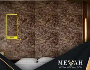 (Mevvah) Marble Pvc Wall Panel Coklat Di Palu