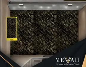 (Mevvah) Wall Pvc Marble Hitam Di Ketapang