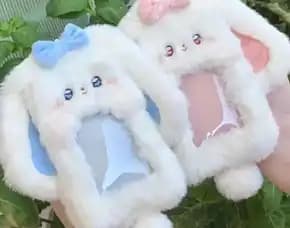 New Cartoon Rabbit Plush Photocard Case Cute Photo Card Holder Display Card Case Kpop Photos Protect