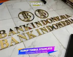 Huruf Timbul Stainless Gold