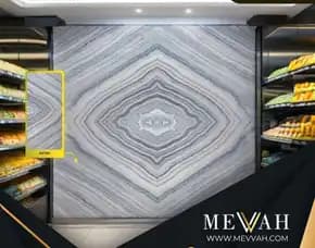 (Mevvah) Wall Panel Motif Marmer Abu Abu Di Ketapang