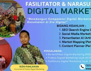 Call Pemateri Narasumber Bisnis Digital Marketing Bnsp Kementerian Pariwisata & Ekonomi Kreatif Pariaman Mataram Rizki Pahlawan