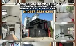Disewakan Rumah Nyaman Strategis Di Bugangan Semarang Timur.2lantai Lt130 Lb 180 Kt3 Km3