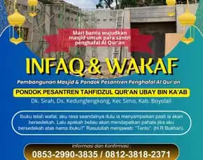 Penuh Keberkahan Infaq & Wakaf Pembangunan Masjid Pesantren Quran Di Boyolali Ke Cilacap