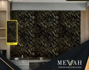 (Mevvah) Wall Panel Marmer Pvc Hitam Di Mempawah