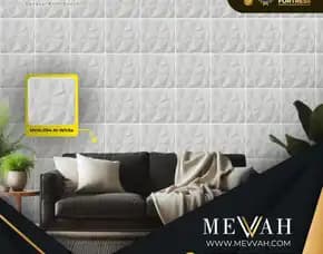 (Mevvah) Wall Panel 3d Restoran White Di Mempawah