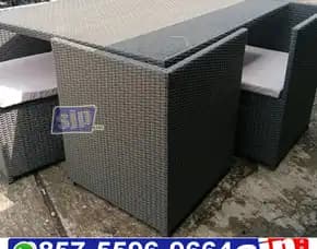 Kursi Makan Rotan Sintetis / Dinning Set Rotan Sintetis