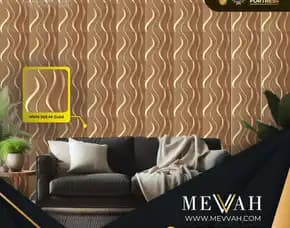 (Mevvah) 3d Wall Design Panel Pvc Hotel Gold Di Kubu Raya