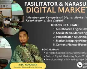 Call Trainer Narasumber Bisnis Digital Marketing Bnsp Disperindag Wajo Denpasar Rizki Pahlawan