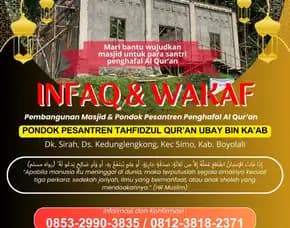 Gotong Royong Umat Infaq & Wakaf Pembangunan Masjid Pesantren Offline Di Boyolali Ke Cilacap