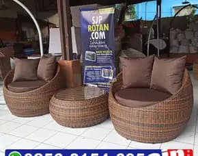 Sofa Rotan Sintetis, Sofa Taman Rotan, Sofa Kursi Teras Rotan Sintetis