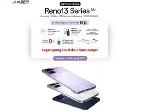 Kredit Oppo Reno 13f 8 256gb, Dapatkan Promo Bunga 0% Dan Free Cicilan 2x