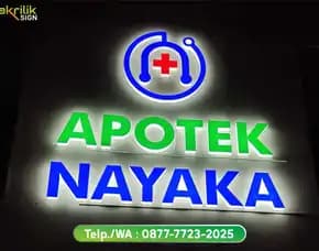 Plang Nama Apotek | Huruf Timbul Akrilik