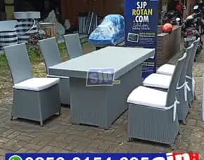 Set Kursi Makan Rotan Sintetis, Kursi Tamu Rotan, Furniture Sofa Kursi Rotan