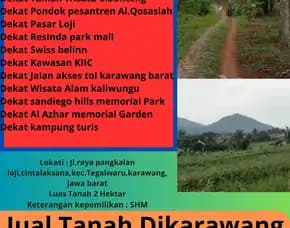 Tanah Istimewa  Harga Di Jual Tanah Dekat Resinda Park Mall Buat Gudang Karawang